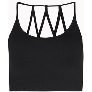 Halle Berry X Sweaty Betty Women's Black Zola Cross Back Seamless Bra Size M